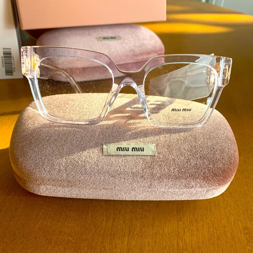 RARE MIU MIU EYEGLASSES frames Crystal Made in Italy! Stunning! BNWT!! $550! Wow